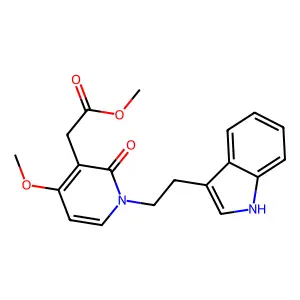 methyl 2-{1-[2-(1H-indol-3-yl)ethyl]-4-methoxy-2-oxo-1,2-dihydro-3-pyridinyl}acetate structure