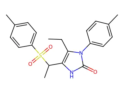 5-ethyl-1-(4-methylphenyl)-4-{1-[(4-methylphenyl)sulfonyl]ethyl}-1,3-dihydro-2H-imidazol-2-one structure