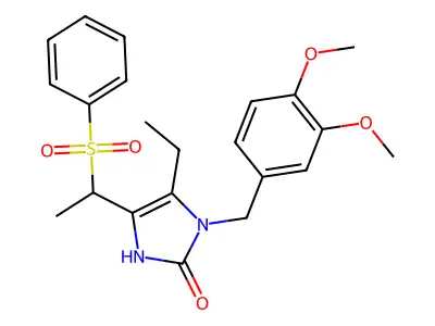 1-(3,4-dimethoxybenzyl)-5-ethyl-4-[1-(phenylsulfonyl)ethyl]-1,3-dihydro-2H-imidazol-2-one structure