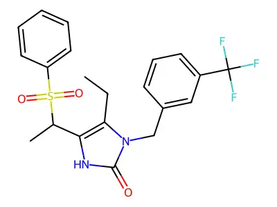 5-ethyl-4-[1-(phenylsulfonyl)ethyl]-1-[3-(trifluoromethyl)benzyl]-1,3-dihydro-2H-imidazol-2-one structure