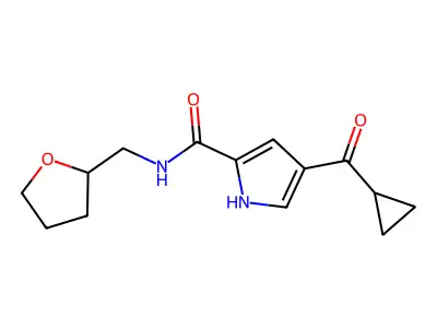 4-(cyclopropylcarbonyl)-N-(tetrahydro-2-furanylmethyl)-1H-pyrrole-2-carboxamide structure