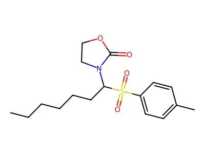 3-{1-[(4-Methylphenyl)sulfonyl]heptyl}-1,3-oxazolan-2-one structure