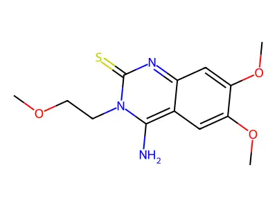 4-Amino-6,7-dimethoxy-3-(2-methoxyethyl)quinazoline-2-thione structure
