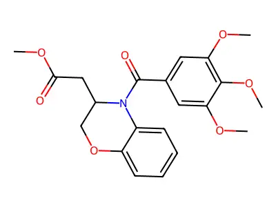 methyl 2-[4-(3,4,5-trimethoxybenzoyl)-3,4-dihydro-2H-1,4-benzoxazin-3-yl]acetate structure