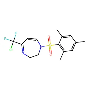 5-[chloro(difluoro)methyl]-1-(mesitylsulfonyl)-2,3-dihydro-1H-1,4-diazepine structure
