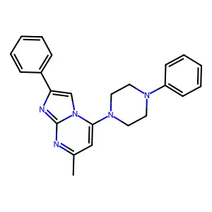 7-Methyl-2-phenyl-5-(4-phenylpiperazino)imidazo[1,2-a]pyrimidine structure