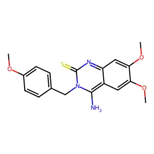 4-Amino-6,7-dimethoxy-3-[(4-methoxyphenyl)methyl]quinazoline-2-thione structure