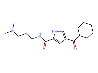 4-(cyclohexylcarbonyl)-N-[3-(dimethylamino)propyl]-1H-pyrrole-2-carboxamide structure