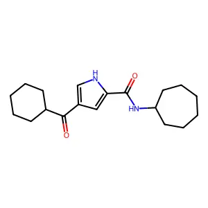 N-cycloheptyl-4-(cyclohexylcarbonyl)-1H-pyrrole-2-carboxamide structure