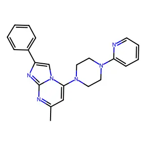7-Methyl-2-phenyl-5-[4-(2-pyridinyl)piperazino]imidazo[1,2-a]pyrimidine structure