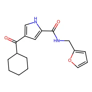 4-(cyclohexylcarbonyl)-N-(2-furylmethyl)-1H-pyrrole-2-carboxamide structure