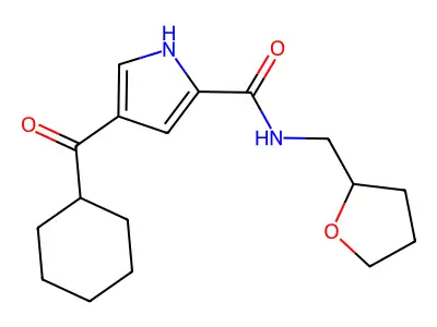 4-(cyclohexylcarbonyl)-N-(tetrahydro-2-furanylmethyl)-1H-pyrrole-2-carboxamide structure