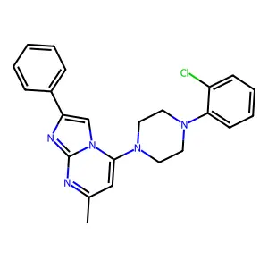 5-[4-(2-Chlorophenyl)piperazino]-7-methyl-2-phenylimidazo[1,2-a]pyrimidine structure