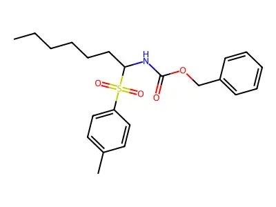 benzyl N-{1-[(4-methylphenyl)sulfonyl]heptyl}carbamate structure