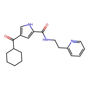 4-(cyclohexylcarbonyl)-N-[2-(2-pyridinyl)ethyl]-1H-pyrrole-2-carboxamide structure