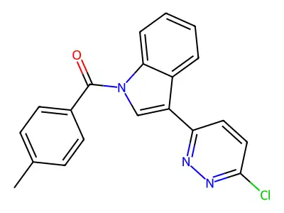 [3-(6-chloro-3-pyridazinyl)-1H-indol-1-yl](4-methylphenyl)methanone structure