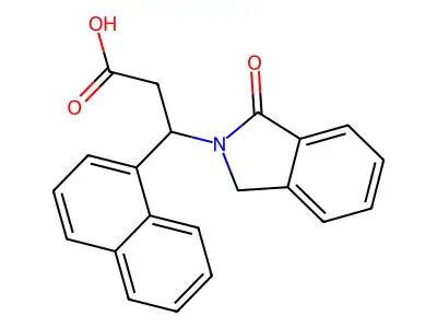 3-(1-naphthyl)-3-(1-oxo-1,3-dihydro-2H-isoindol-2-yl)propanoic acid structure