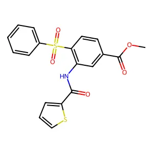 Methyl 4-(phenylsulfonyl)-3-[(2-thienylcarbonyl)amino]benzenecarboxylate structure