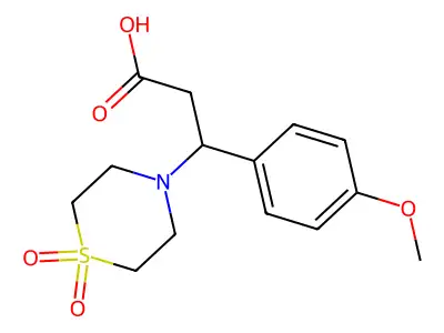 3-(1,1-Dioxo-1lambda~6~,4-thiazinan-4-yl)-3-(4-methoxyphenyl)propanoic acid structure
