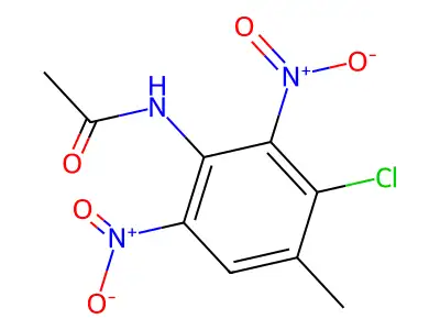 N-(3-chloro-4-methyl-2,6-dinitrophenyl)acetamide structure