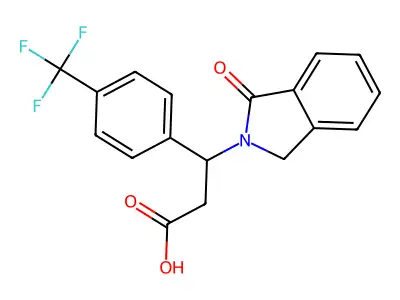 3-(1-oxo-1,3-dihydro-2H-isoindol-2-yl)-3-[4-(trifluoromethyl)phenyl]propanoic acid structure