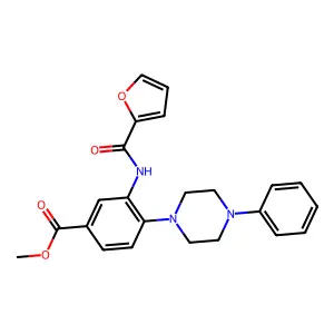 Methyl 3-[(2-furylcarbonyl)amino]-4-(4-phenylpiperazino)benzenecarboxylate structure