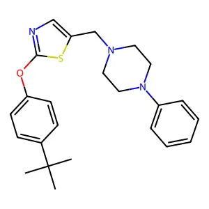 1-({2-[4-(Tert-butyl)phenoxy]-1,3-thiazol-5-yl}methyl)-4-phenylpiperazine structure