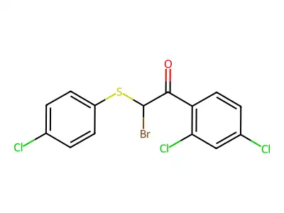 2-Bromo-2-(4-chlorophenyl)sulfanyl-1-(2,4-dichlorophenyl)ethanone structure
