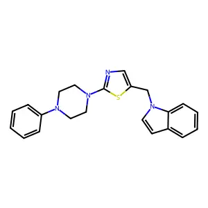 1-{[2-(4-phenylpiperazino)-1,3-thiazol-5-yl]methyl}-1H-indole structure