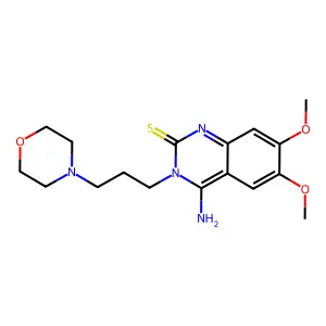 4-imino-6,7-dimethoxy-3-(3-morpholinopropyl)-3,4-dihydro-2(1H)-quinazolinethione structure