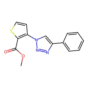 methyl 3-(4-phenyl-1H-1,2,3-triazol-1-yl)-2-thiophenecarboxylate structure