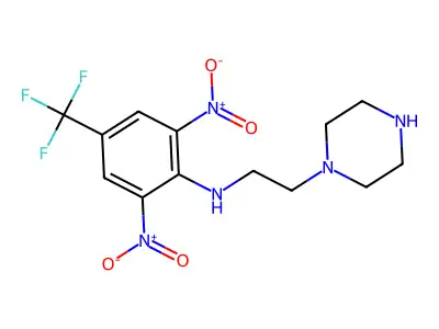 2,6-dinitro-N-(2-piperazinoethyl)-4-(trifluoromethyl)aniline structure