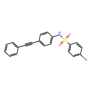 4-bromo-N-[4-(2-phenylethynyl)phenyl]benzenesulfonamide structure