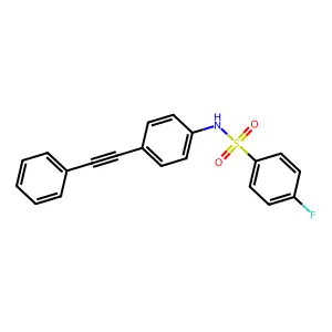 4-fluoro-N-[4-(2-phenylethynyl)phenyl]benzenesulfonamide structure