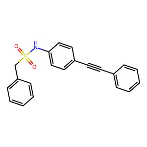 phenyl-N-[4-(2-phenylethynyl)phenyl]methanesulfonamide structure