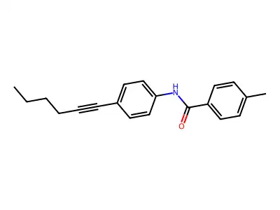 N-[4-(1-hexynyl)phenyl]-4-methylbenzenecarboxamide structure