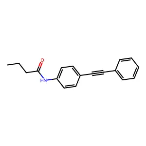 N-[4-(2-phenylethynyl)phenyl]butanamide structure