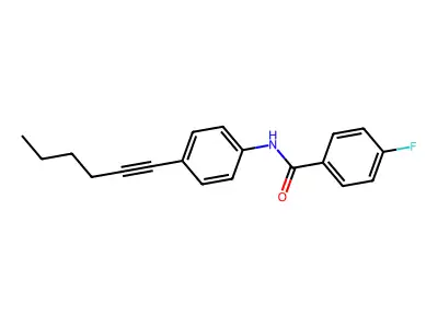 4-fluoro-N-[4-(1-hexynyl)phenyl]benzenecarboxamide structure