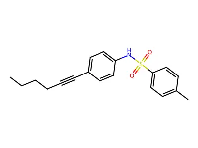 N-[4-(1-hexynyl)phenyl]-4-methylbenzenesulfonamide structure