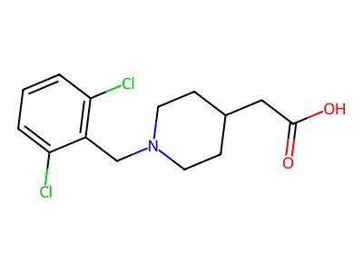 2-[1-(2,6-Dichlorobenzyl)-4-piperidinyl]acetic acid structure