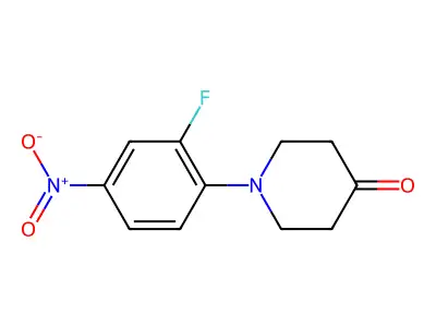 1-(2-Fluoro-4-nitrophenyl)piperidin-4-one structure