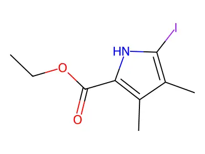 1H-Pyrrole-2-carboxylic acid, 5-iodo-3,4-dimethyl-, ethyl ester structure