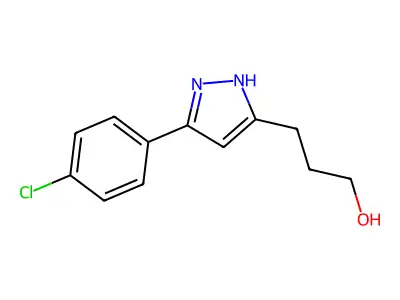 3-[3-(4-chlorophenyl)-1H-pyrazol-5-yl]propan-1-ol structure