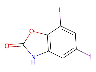 5,7-diiodo-3H-1,3-benzoxazol-2-one structure