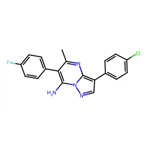 3-(4-Chlorophenyl)-6-(4-fluorophenyl)-5-methylpyrazolo[1,5-a]pyrimidin-7-amine structure