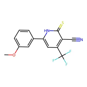 6-(3-methoxyphenyl)-2-thioxo-4-(trifluoromethyl)-1,2-dihydro-3-pyridinecarbonitrile structure
