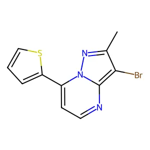 3-Bromo-2-methyl-7-(2-thienyl)pyrazolo[1,5-a]pyrimidine structure