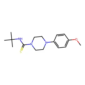 N-tert-butyl-4-(4-methoxyphenyl)piperazine-1-carbothioamide structure