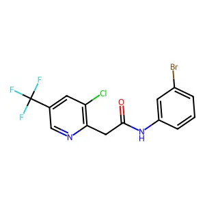 N-(3-bromophenyl)-2-[3-chloro-5-(trifluoromethyl)pyridin-2-yl]acetamide structure