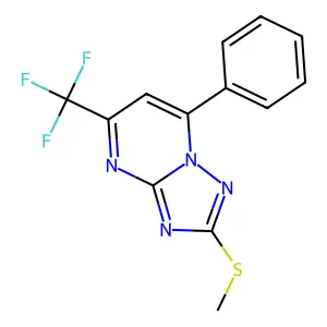 2-(Methylsulfanyl)-7-phenyl-5-(trifluoromethyl)[1,2,4]triazolo[1,5-a]pyrimidine structure